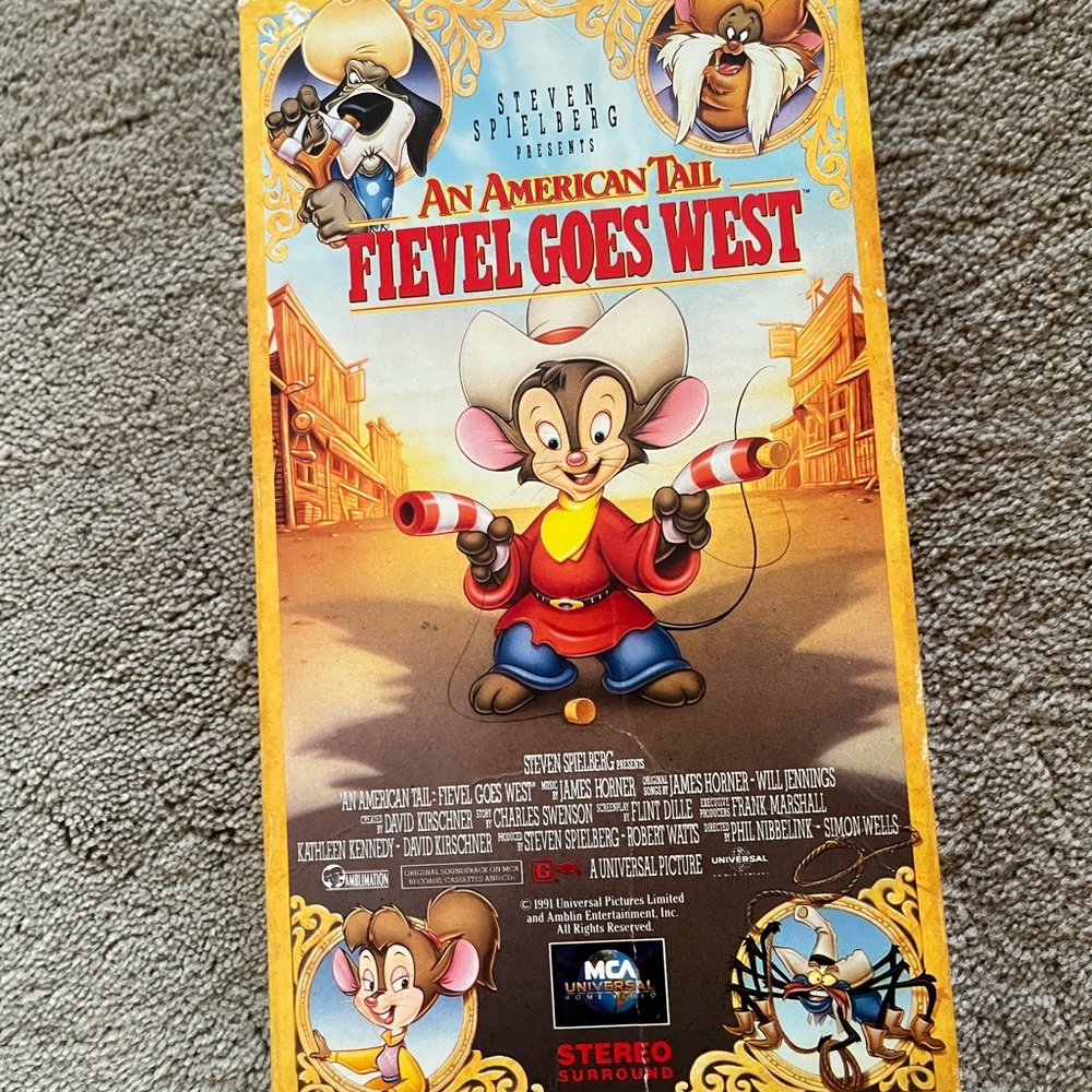 An American Tail: Fievel Goes West VHS tape 1992